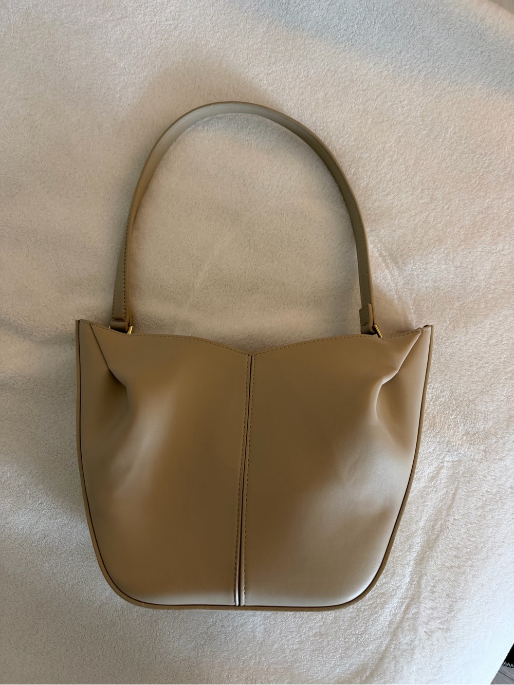 Zara Minimalist Tan Shoulder Bag – Elegant Everyday Tote - from Europe